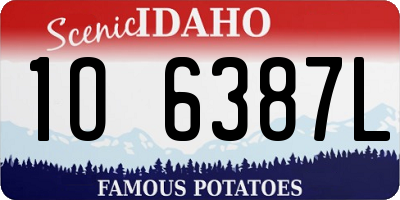 ID license plate 1O6387L