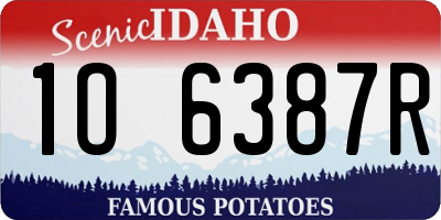 ID license plate 1O6387R