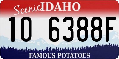 ID license plate 1O6388F