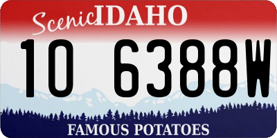 ID license plate 1O6388W