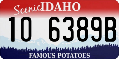 ID license plate 1O6389B