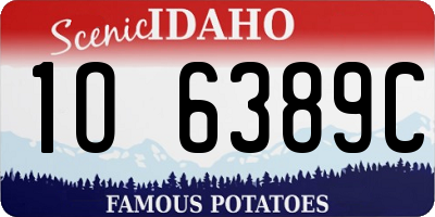 ID license plate 1O6389C