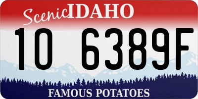 ID license plate 1O6389F