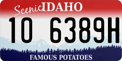 ID license plate 1O6389H