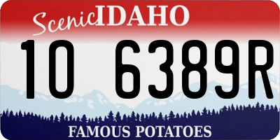 ID license plate 1O6389R