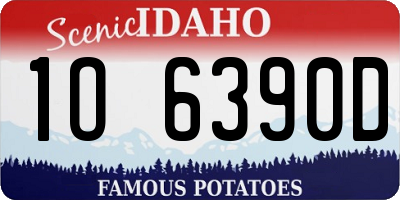 ID license plate 1O6390D