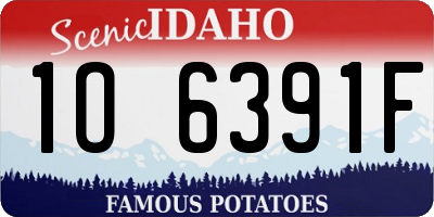 ID license plate 1O6391F