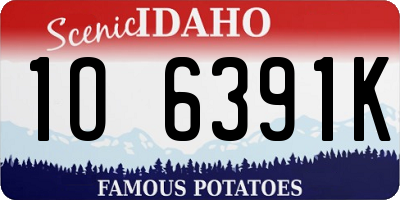 ID license plate 1O6391K