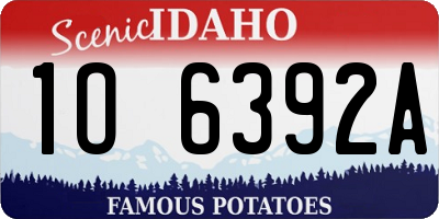 ID license plate 1O6392A
