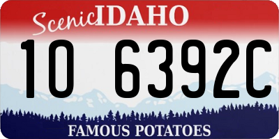 ID license plate 1O6392C