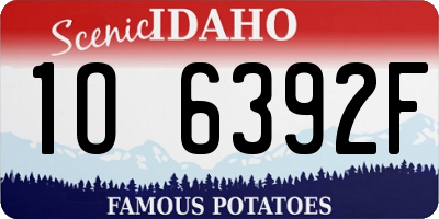 ID license plate 1O6392F