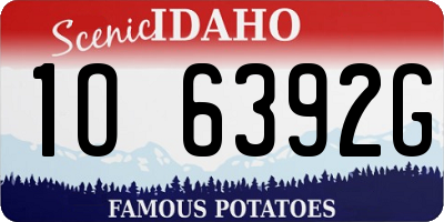 ID license plate 1O6392G