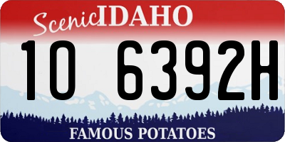 ID license plate 1O6392H