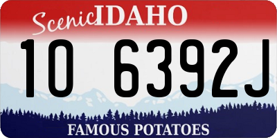 ID license plate 1O6392J