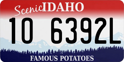 ID license plate 1O6392L