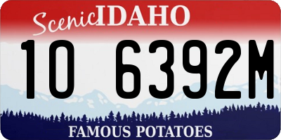 ID license plate 1O6392M