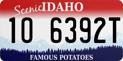 ID license plate 1O6392T