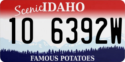ID license plate 1O6392W