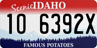ID license plate 1O6392X