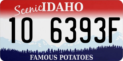 ID license plate 1O6393F
