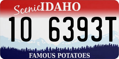 ID license plate 1O6393T