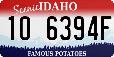 ID license plate 1O6394F