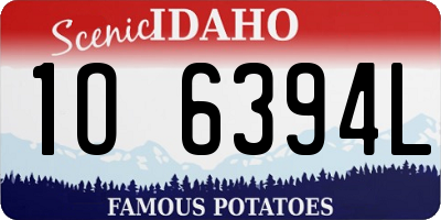 ID license plate 1O6394L