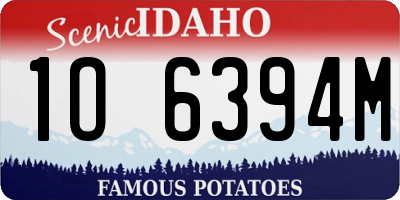 ID license plate 1O6394M