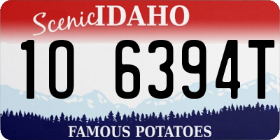 ID license plate 1O6394T
