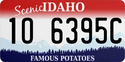 ID license plate 1O6395C