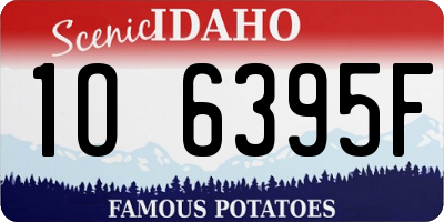 ID license plate 1O6395F