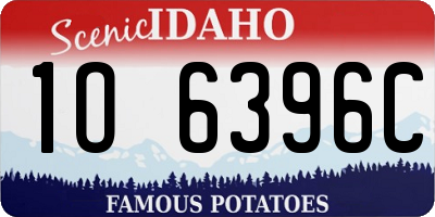 ID license plate 1O6396C