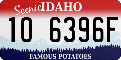 ID license plate 1O6396F