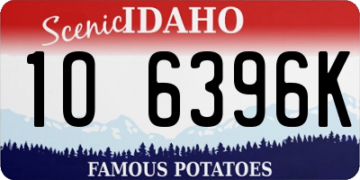 ID license plate 1O6396K
