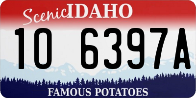 ID license plate 1O6397A