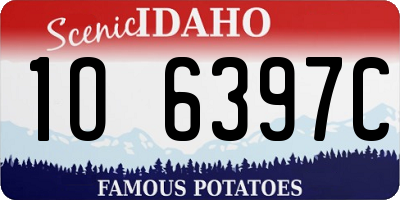 ID license plate 1O6397C