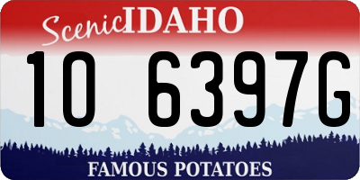 ID license plate 1O6397G