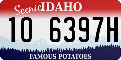 ID license plate 1O6397H