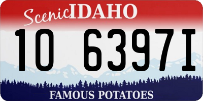 ID license plate 1O6397I