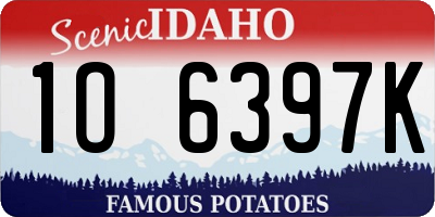 ID license plate 1O6397K