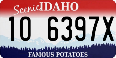 ID license plate 1O6397X