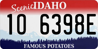 ID license plate 1O6398E
