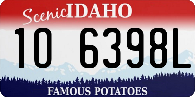 ID license plate 1O6398L