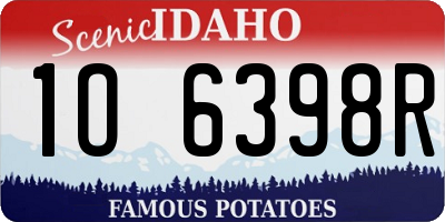 ID license plate 1O6398R