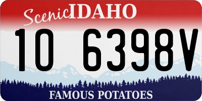 ID license plate 1O6398V