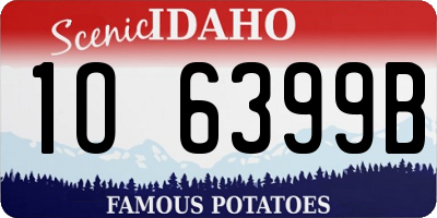 ID license plate 1O6399B