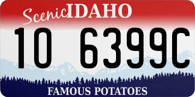 ID license plate 1O6399C