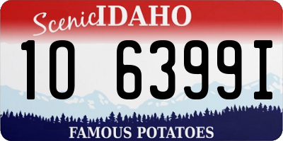 ID license plate 1O6399I