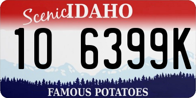 ID license plate 1O6399K