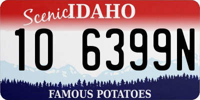 ID license plate 1O6399N